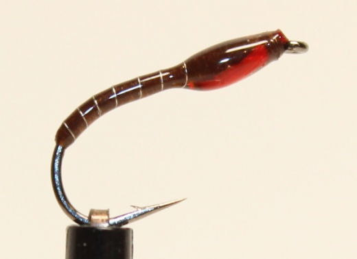 Nymphe Nr. 121 - "Braun-Silber-Rot"